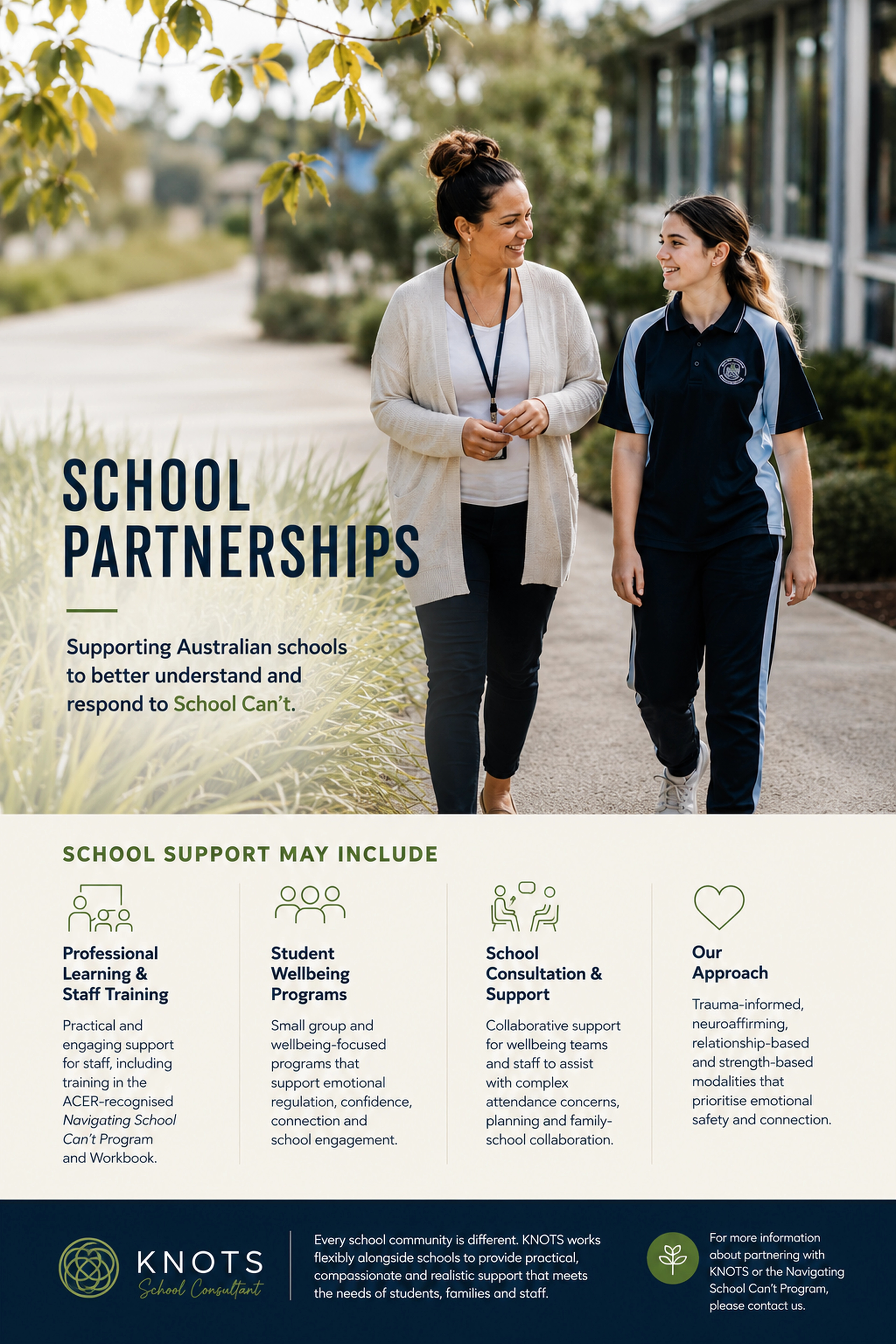 KNOTS School Partnerships overview supplied by Sarah Davidson